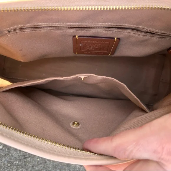 Coach Beige Signature Shoulder Bag - Picture 5 of 6